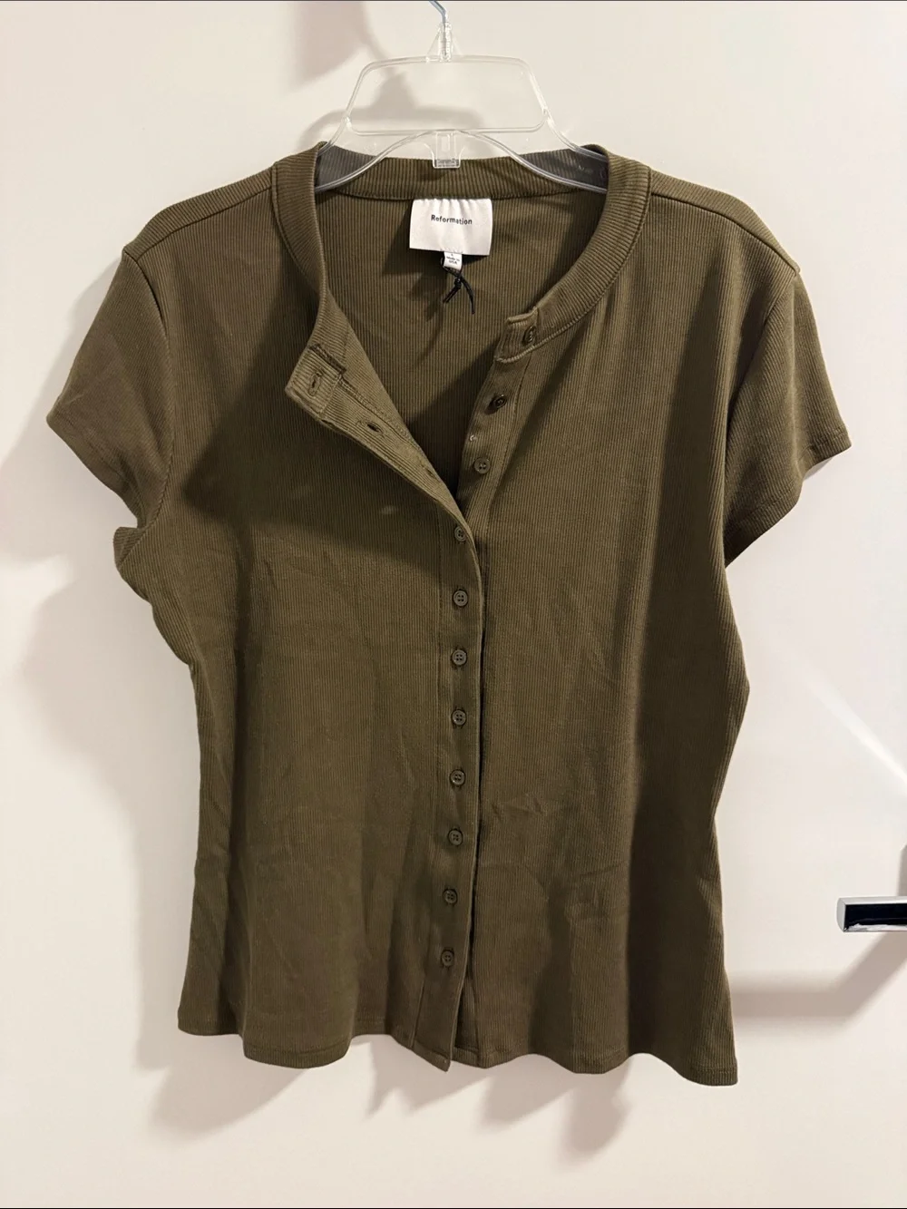 Reformation Raelynn buttoned ribbed top - Picture 2 of 2